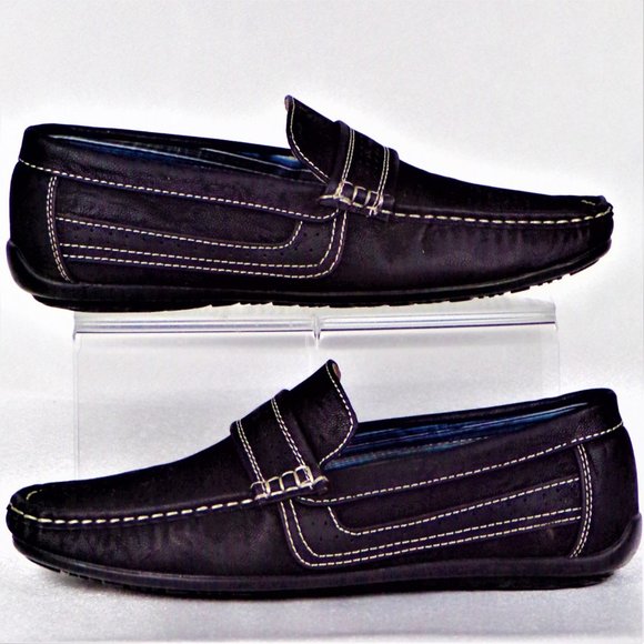 STEVE HARVEY CELEBRITY EDITION size 7 black flat-heel loafers all synth. mat. - Picture 3 of 16